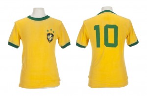 PELÉ 1970s BRAZIL NATIONAL FOOTBALL TEAM GAME WORN JERSEY