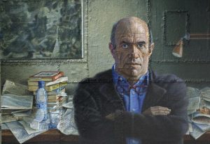 ‘Colm’, a portrait of writer Colm T?ibín by Aidan Hickey, the new president of the Dublin Painting & Sketching Club