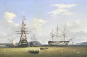 The Royal Squadron visiting Cork harbour by George Mounsey Wheatley Atkinson  at Woodwards (40,000-60,000).