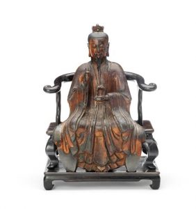 A gilt-lacquered bronze figure of Yuanshi Tianzun from the late Ming Dynasty which had been in Ireland since 1914 and was sold last November.