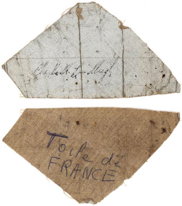 Charles Lindbergh signed fabric from the fuselage of the Spirit of St. Louis.  All images courtesy Lion Heart Autographs