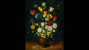 Jan Brueghel the Elder - A still life with flowers in a  stoneware vase