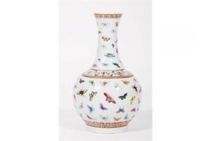 A Chinese porcelain butterfly vase