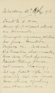 An extract from the autograph diary of Lt. Henry Douglas.