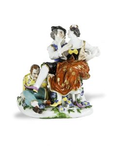 18TH CENTURY MEISSEN GROUP OF THE INDISCREET HARLEQUIN By J.J Kandler, c. 1742 (25,000-35,000)