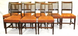 A set of Cork 11 bar chairs 