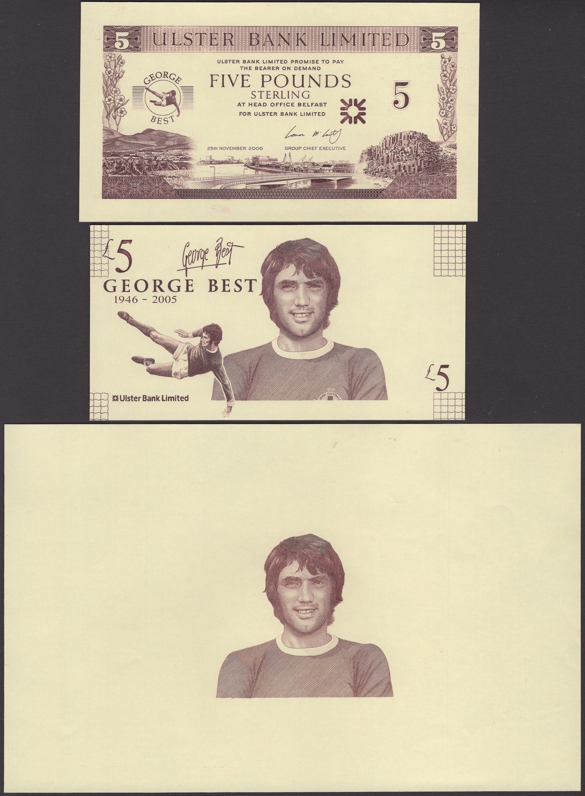 GEORGE BEST £5 NOTE PROOFS AT DIX NOONAN WEBB « antiquesandartireland.com